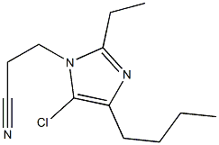 4-Butyl-1-(2-cyanoethyl)-5-chloro-2-ethyl-1H-imidazole Struktur