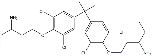 2,2-Bis[3,5-dichloro-4-(3-aminopentyloxy)phenyl]propane Struktur