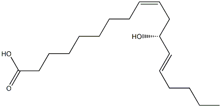 (9Z,12R,13E)-12-Hydroxy-9,13-octadecadienoic acid Struktur