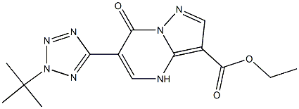 6-(2-tert-Butyl-2H-tetrazol-5-yl)-4,7-dihydro-7-oxopyrazolo[1,5-a]pyrimidine-3-carboxylic acid ethyl ester Struktur