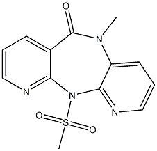 5,11-Dihydro-5-methyl-11-methylsulfonyl-6H-dipyrido[3,2-b:2',3'-e][1,4]diazepin-6-one Struktur