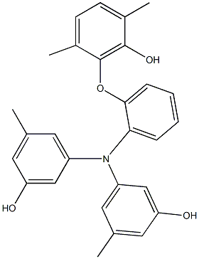 N,N-Bis(3-hydroxy-5-methylphenyl)-2-(6-hydroxy-2,5-dimethylphenoxy)benzenamine Struktur