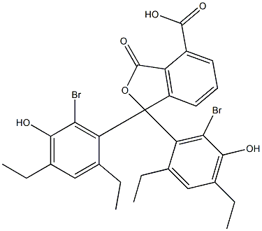 1,1-Bis(6-bromo-2,4-diethyl-5-hydroxyphenyl)-1,3-dihydro-3-oxoisobenzofuran-4-carboxylic acid Struktur