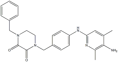 1-[4-[(5-Amino-4,6-dimethyl-2-pyridinyl)amino]benzyl]-4-benzyl-2,3-piperazinedione Struktur