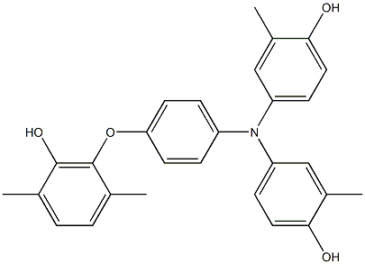 N,N-Bis(4-hydroxy-3-methylphenyl)-4-(6-hydroxy-2,5-dimethylphenoxy)benzenamine Struktur