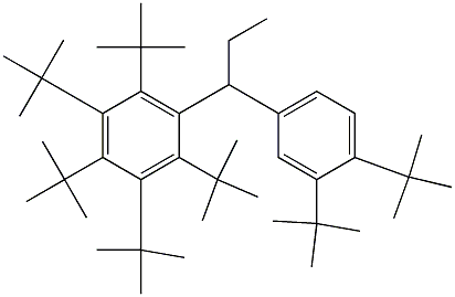 1-(Penta-tert-butylphenyl)-1-(3,4-di-tert-butylphenyl)propane Struktur