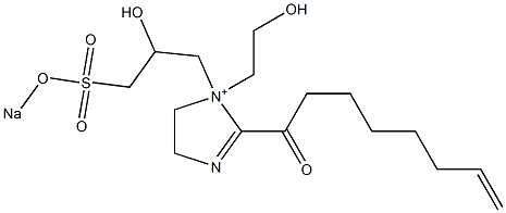 1-(2-Hydroxyethyl)-1-[2-hydroxy-3-(sodiooxysulfonyl)propyl]-2-(7-octenoyl)-2-imidazoline-1-ium Struktur