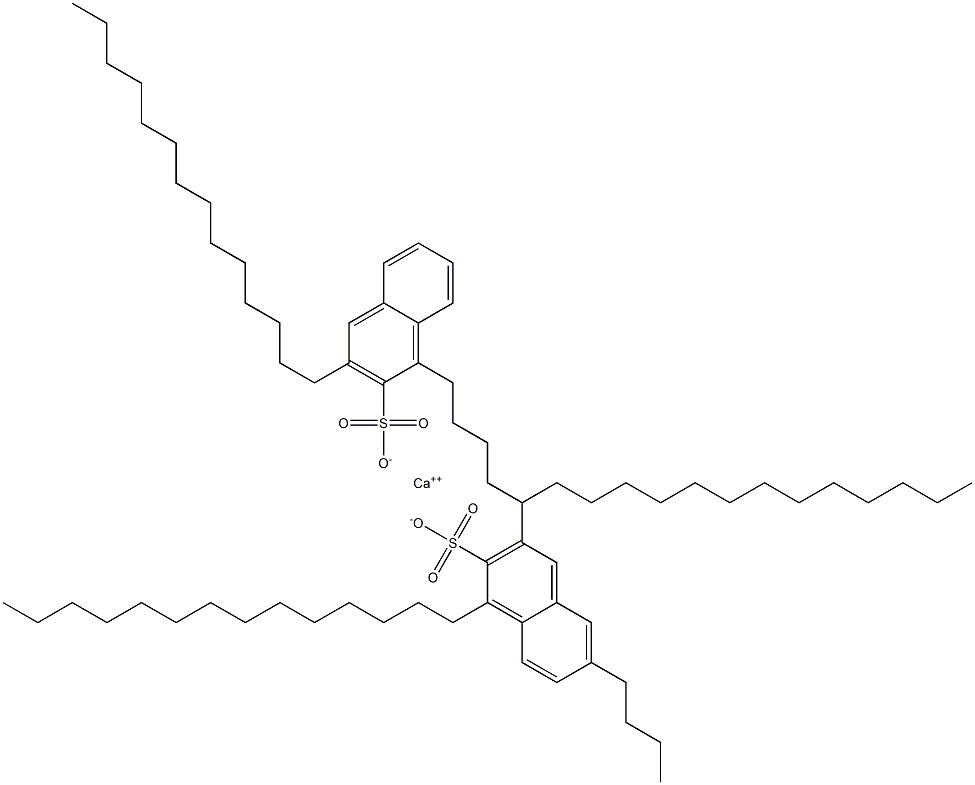 Bis(1,3-ditetradecyl-2-naphthalenesulfonic acid)calcium salt Struktur