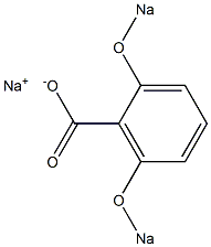 2,6-Bis(sodiooxy)benzoic acid sodium salt Struktur