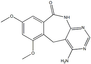 4-Amino-6,8-dimethoxy-5H-pyrimido[4,5-c][2]benzazepin-10(11H)-one Struktur