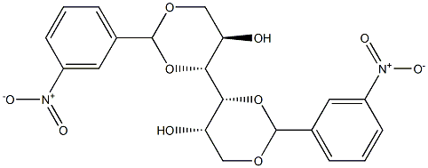 1-O,3-O:4-O,6-O-Bis(3-nitrobenzylidene)-D-glucitol Struktur