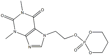 2-[2-(1,2,3,6-Tetrahydro-1,3-dimethyl-2,6-dioxo-7H-purin-7-yl)ethyloxy]-1,3,2-dioxaphosphorinane-2-oxide Struktur