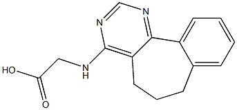 N-[(6,7-Dihydro-5H-benzo[6,7]cyclohepta[1,2-d]pyrimidin)-4-yl]glycine Struktur