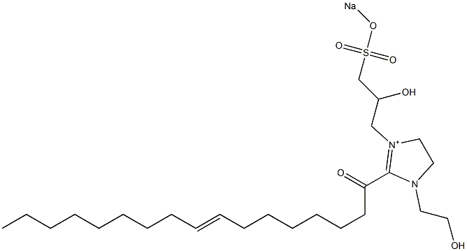 1-(2-Hydroxyethyl)-3-[2-hydroxy-3-(sodiooxysulfonyl)propyl]-2-(8-heptadecenoyl)-2-imidazoline-3-ium Struktur