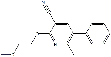 2-(2-Methoxyethoxy)-5-phenyl-6-methylpyridine-3-carbonitrile Struktur