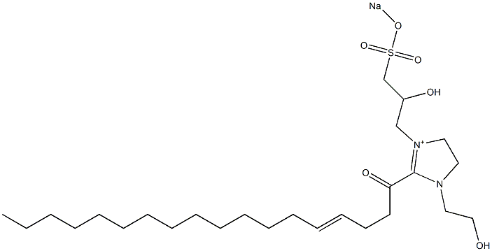 1-(2-Hydroxyethyl)-3-[2-hydroxy-3-(sodiooxysulfonyl)propyl]-2-(4-octadecenoyl)-2-imidazoline-3-ium Struktur