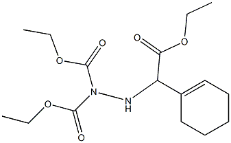 2-[N,N'-Bis(ethoxycarbonyl)hydrazino]-2-(1-cyclohexen-1-yl)acetic acid ethyl ester Struktur