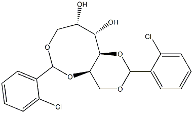 1-O,3-O:2-O,6-O-Bis(2-chlorobenzylidene)-L-glucitol Struktur