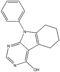 5,6,7,8-Tetrahydro-4-hydroxy-9-phenyl-9H-pyrimido[4,5-b]indole Struktur