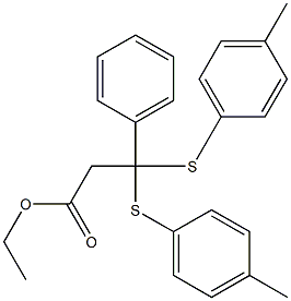 3-(Phenyl)-3,3-bis(4-methylphenylthio)propionic acid ethyl ester Struktur