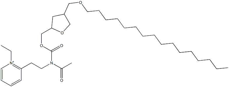 2-[2-[N-Acetyl-N-[[(tetrahydro-4-hexadecyloxymethylfuran)-2-yl]methoxycarbonyl]amino]ethyl]-1-ethylpyridinium Struktur