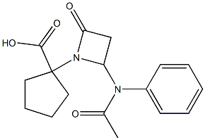 1-[2-Oxo-4-(phenylacetylamino)azetidin-1-yl]cyclopentane-1-carboxylic acid Struktur