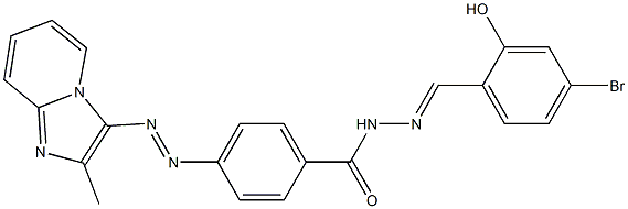 4-[(2-Methylimidazo[1,2-a]pyridin-3-yl)azo]-N'-(2-hydroxy-4-bromobenzylidene)benzohydrazide Struktur