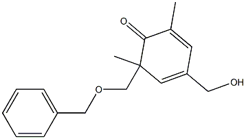 4-Hydroxymethyl-2,6-dimethyl-6-benzyloxymethyl-2,4-cyclohexadien-1-one Struktur