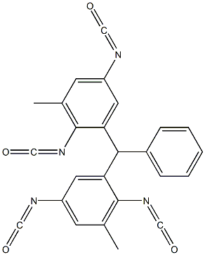 Bis(2,5-diisocyanato-3-methylphenyl)phenylmethane Struktur