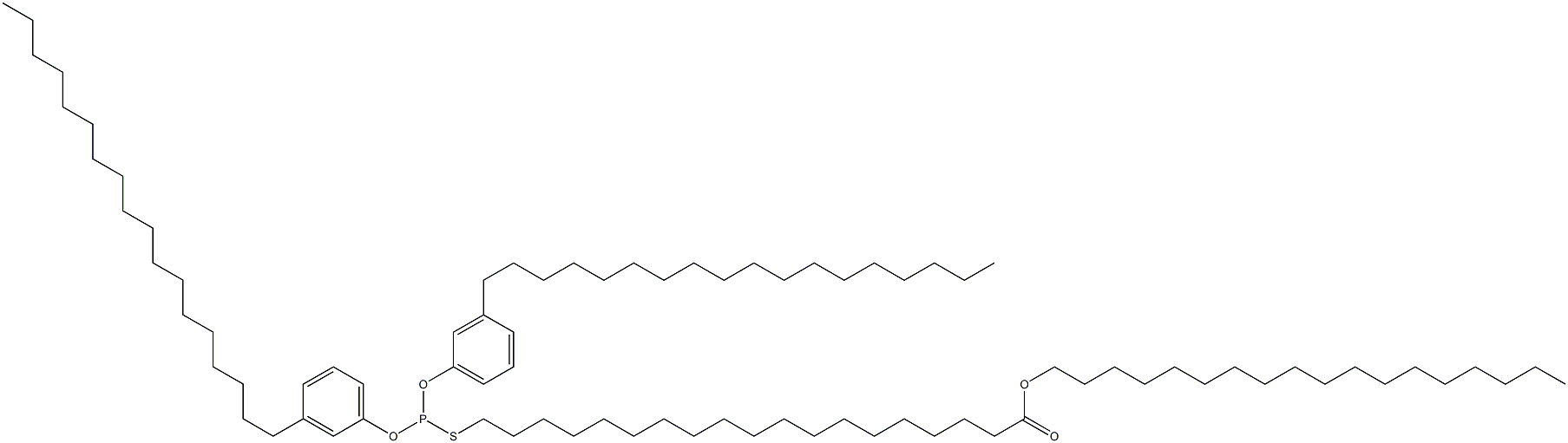 Thiophosphorous acid O,O-bis(3-octadecylphenyl)S-(19-octadecyloxy-19-oxononadecyl) ester Struktur