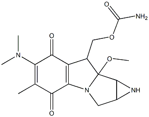 8-[[(Aminocarbonyl)oxy]methyl]-1,1a,2,8,8a,8b-hexahydro-8a-methoxy-6-dimethylamino-5-methylazirino[2',3':3,4]pyrrolo[1,2-a]indole-4,7-dione Struktur