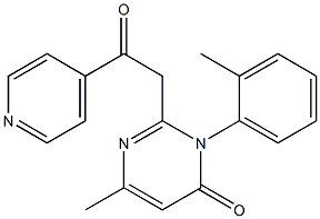 2-[2-Oxo-2-(4-pyridyl)ethyl]-3-(2-methylphenyl)-6-methylpyrimidin-4(3H)-one Struktur