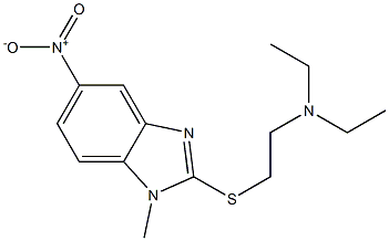 2-[2-(Diethylamino)ethylthio]-1-methyl-5-nitro-1H-benzimidazole Struktur