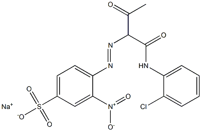 4-[1-[N-(o-Chlorophenyl)carbamoyl]-2-oxopropylazo]-3-nitrobenzenesulfonic acid sodium salt Struktur