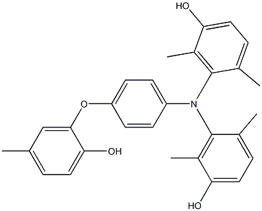 N,N-Bis(5-hydroxy-2,6-dimethylphenyl)-4-(2-hydroxy-5-methylphenoxy)benzenamine Struktur