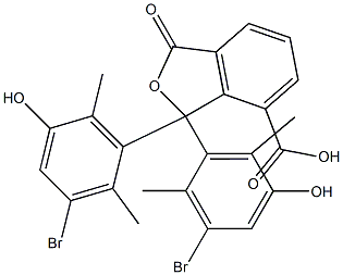 1,1-Bis(3-bromo-5-hydroxy-2,6-dimethylphenyl)-1,3-dihydro-3-oxoisobenzofuran-7-carboxylic acid Struktur