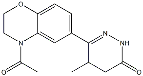 5-Methyl-4,5-dihydro-6-[(4-acetyl-2,3-dihydro-4H-1,4-benzoxazin)-6-yl]pyridazin-3(2H)-one Struktur