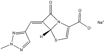 (5R,6Z)-6-[[2-Methyl-2H-1,2,3-triazol-4-yl]methylene]-7-oxo-4-thia-1-azabicyclo[3.2.0]hept-2-ene-2-carboxylic acid sodium salt Struktur