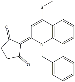 1,2-Dihydro-1-benzyl-4-methylthio-2-(2,5-dioxocyclopentylidene)quinoline Struktur