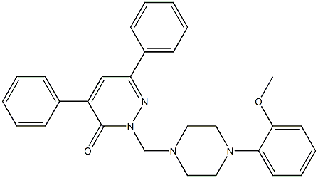 4,6-Diphenyl-2-[[4-(2-methoxyphenyl)piperazino]methyl]pyridazin-3(2H)-one Struktur