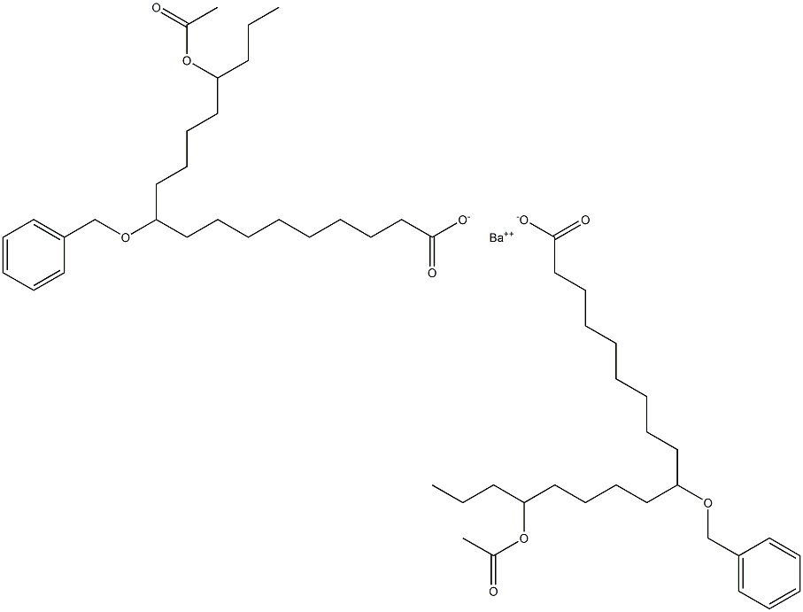 Bis(10-benzyloxy-15-acetyloxystearic acid)barium salt Struktur