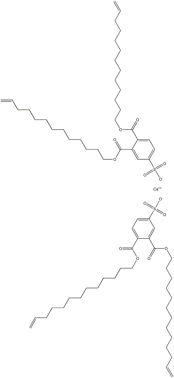 Bis[3,4-di(12-tridecenyloxycarbonyl)benzenesulfonic acid]calcium salt Struktur