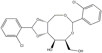 2-O,6-O:4-O,5-O-Bis(2-chlorobenzylidene)-D-glucitol Struktur