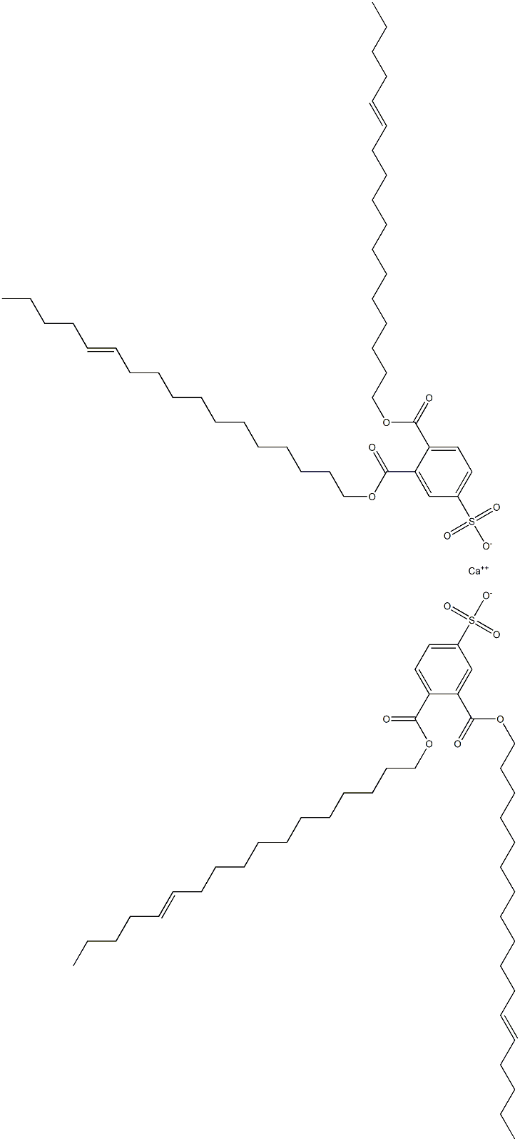 Bis[3,4-di(12-heptadecenyloxycarbonyl)benzenesulfonic acid]calcium salt Struktur