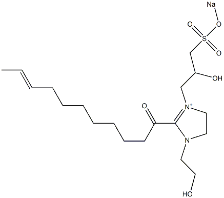 1-(2-Hydroxyethyl)-3-[2-hydroxy-3-(sodiooxysulfonyl)propyl]-2-(9-undecenoyl)-2-imidazoline-3-ium Struktur