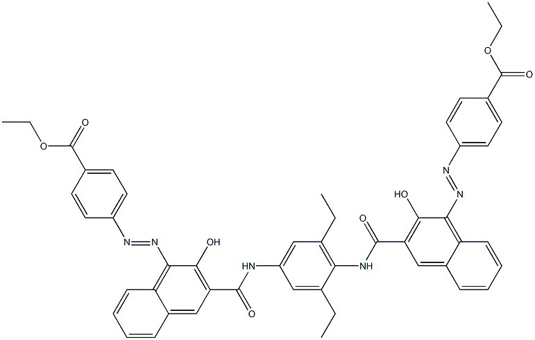 N,N'-(2,6-Diethyl-1,4-phenylene)bis[4-[[4-(ethoxycarbonyl)phenyl]azo]-3-hydroxy-2-naphthalenecarboxamide] Struktur