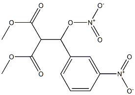 2,2-Bis(methoxycarbonyl)-1-(m-nitrophenyl)ethanol nitrate Struktur