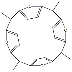 5,10,15,20-Tetramethyl-1,4:6,9:11,14:16,19-tetraepoxycycloicosa-1,3,6,8,11,13,16,18-octaene Struktur