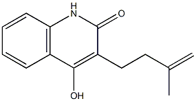 4-Hydroxy-3-(3-methyl-3-butenyl)quinolin-2(1H)-one Struktur