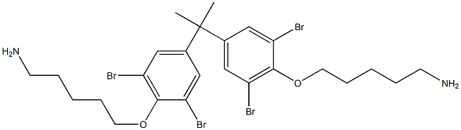 2,2-Bis[3,5-dibromo-4-(5-aminopentyloxy)phenyl]propane Struktur